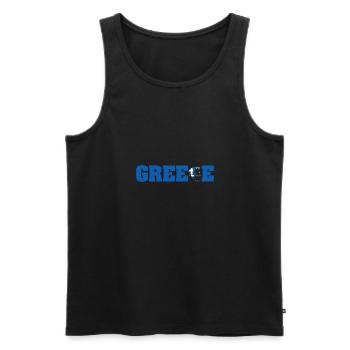 Balkan Flagge Griechenland Ellas Hellenisch - Männer Premium Bio Tank Top - Schwarz - Vorne - AI Model Male 178 light (178cm)