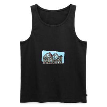 Achterbahn - Männer Premium Bio Tank Top - Schwarz - Vorne - AI Model Male 178 light (178cm)