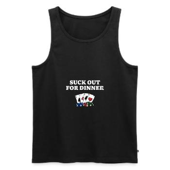 Suck Out for Dinner Poker Funny Poker Player - Männer Premium Bio Tank Top - Schwarz - Vorne - Michal (187cm)