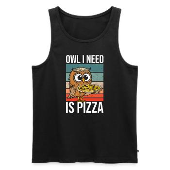 Hobby Chef Wildlife Eulen Ironischer Pizzabäcker - Männer Premium Bio Tank Top - Schwarz - Vorne - Michal (187cm)