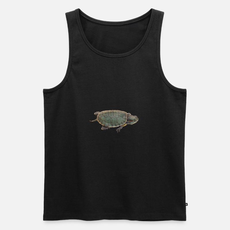 turtle schildkroete tiere animals4 - Männer Premium Bio Tank Top - Schwarz