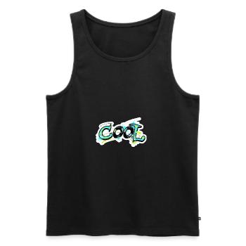 cool cool shirt for kids - graffiti motif - Men's Premium Organic Tank Top - black - Front - AI Model Male 178 light (178cm)