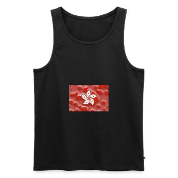 Hong Kong - Men's Premium Organic Tank Top - black - Front - AI Model Male 178 light (178cm)