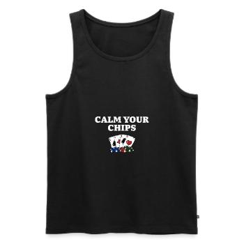 Calmez vos jetons Drôle de poker Humour Joueur de poker - Débardeur bio Premium Homme - noir - Devant - Michal (187cm)