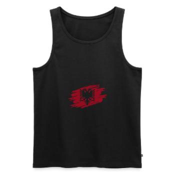 Albanische Flagge Shqip Shqiponja Albanien Adler - Männer Premium Bio Tank Top - Schwarz - Vorne - AI Model Male 178 light (178cm)
