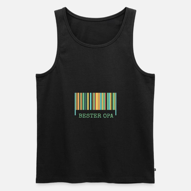 Strichcode Bester Opa - Männer Premium Bio Tank Top - Schwarz
