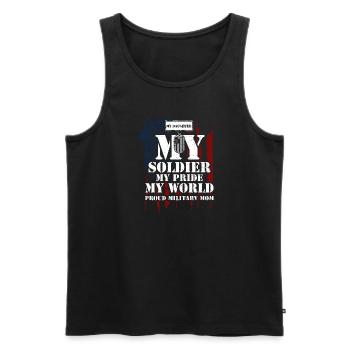 Ma fille Mon soldat Ma fierté... - Débardeur bio Premium Homme - noir - Devant - Michal (187cm)