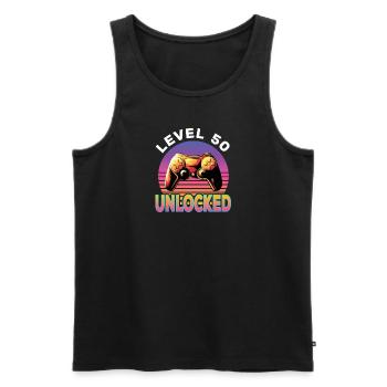 Level 50 Unlocked 50th Birthday Gamer - Men's Premium Organic Tank Top - black - Front - Michal (187cm)