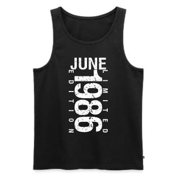 Juni 1986 Juni Geburtstagsgeschenk Juni 1986 - Männer Premium Bio Tank Top - Schwarz - Vorne - Michal (187cm)