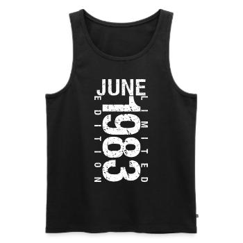 Juni 1983 Juni Geburtstagsgeschenk Juni 1983 - Männer Premium Bio Tank Top - Schwarz - Vorne - Michal (187cm)