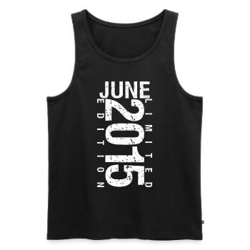 Juni 2015 Juni Geburtstagsgeschenk Juni 2015 - Männer Premium Bio Tank Top - Schwarz - Vorne - AI Model Male 178 light (178cm)