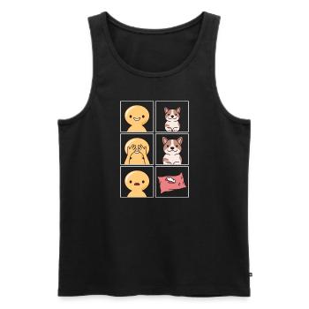 Dog cushion Eaten design for dog owners - Men's Premium Organic Tank Top - black - Front - AI Model Male 178 light (178cm)