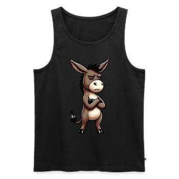 Esel Eselchen Eselhalter Muli Langohresel Muli - Männer Premium Bio Tank Top - Schwarz - Vorne - AI Model Male 178 light (178cm)