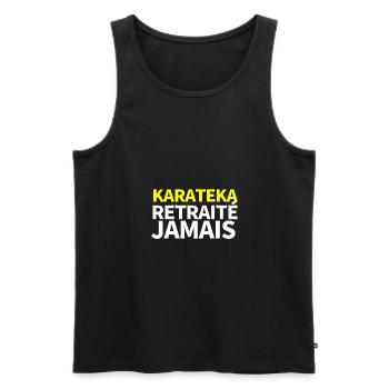 Karateka retraité - idee cadeau karate - Débardeur bio Premium Homme - noir - Devant - AI Model Male 178 light (178cm)