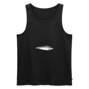 Lachs - Männer Premium Bio Tank Top - Schwarz - Vorne - AI Model Male 178 light (178cm)