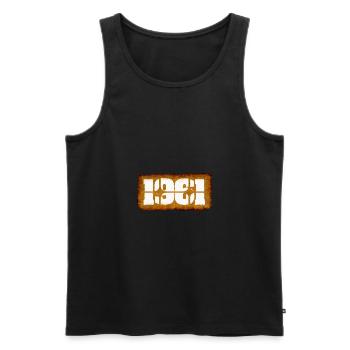 1961 - Men's Premium Organic Tank Top - black - Front - AI Model Male 178 light (178cm)