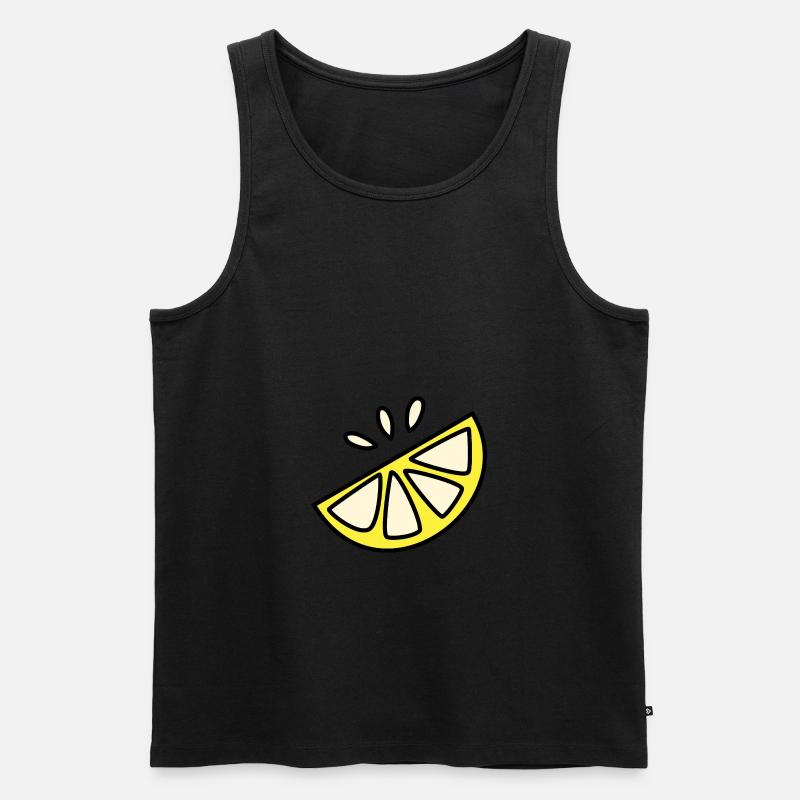 Zitrone Sauer Spritzig - Männer Premium Bio Tank Top - Schwarz