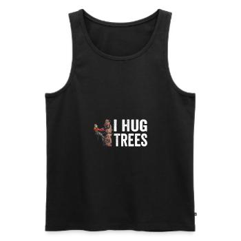 Motorsäge I Hug Trees Holzfäller Kettensäge - Männer Premium Bio Tank Top - Schwarz - Vorne - Michal (187cm)