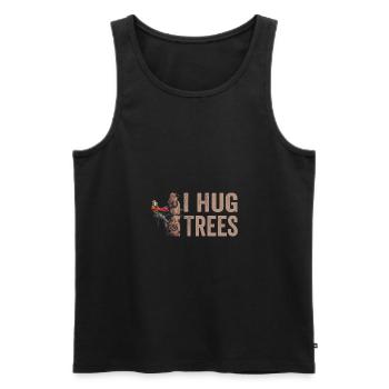 Motorsäge I Hug Trees Holzfäller Kettensäge - Männer Premium Bio Tank Top - Schwarz - Vorne - Michal (187cm)