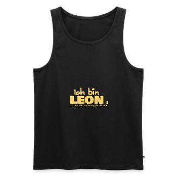 Ausrede Namenschild Leon - Männer Premium Bio Tank Top - Schwarz - Vorne - AI Model Male 178 light (178cm)