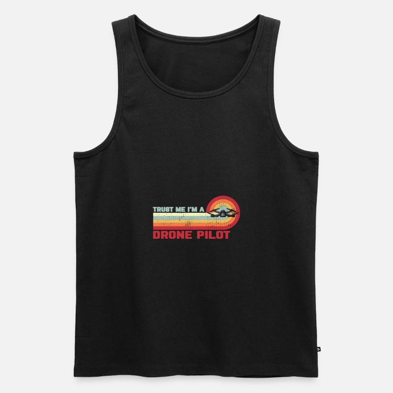 Trust Me I’m A Drone Pilot Drone Drone cadeau - Débardeur bio Premium Homme - noir