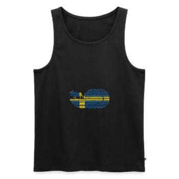 Suède Moose Flag Retro Vintage Idée Cadeau - Débardeur bio Premium Homme - noir - Devant - Michal (187cm)