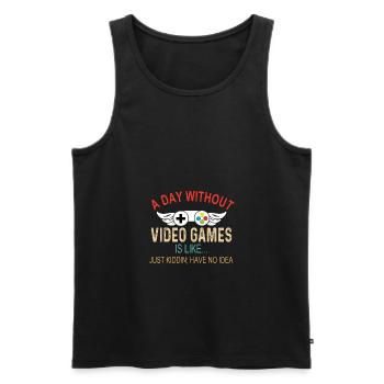 A day without video games is like gamer gaming - Men's Premium Organic Tank Top - black - Front - Michal (187cm)