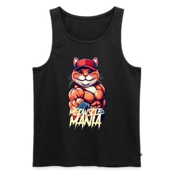 Miau-Manie - Männer Premium Bio Tank Top - Schwarz - Vorne - Michal (187cm)