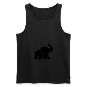 Elephant Comic - Men's Premium Organic Tank Top - black - Front - AI Model Male 178 light (178cm)