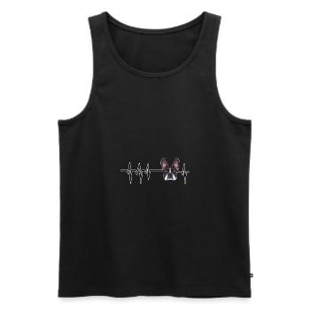 Dog Heartbeat I Drôle Boston Terrier - Débardeur bio Premium Homme - noir - Devant - Michal (187cm)