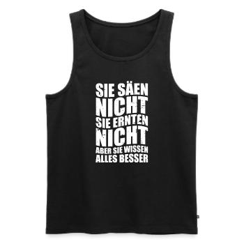 Landwirt Demonstration Bauern Protest Bauerndemo - Männer Premium Bio Tank Top - Schwarz - Vorne - Michal (187cm)