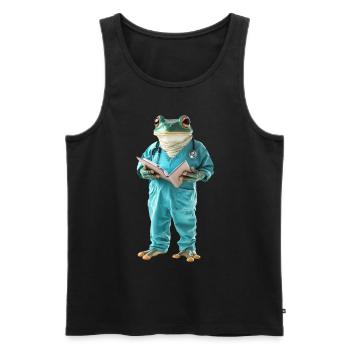 Frosch - Männer Premium Bio Tank Top - Schwarz - Vorne - Michal (187cm)