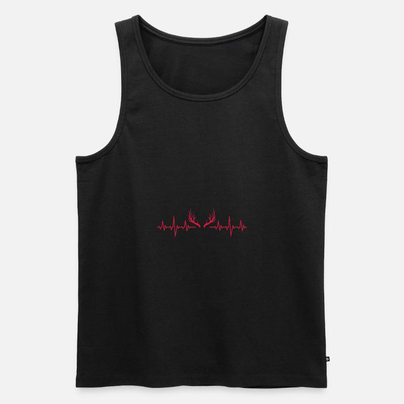 Geweih Jagd - Männer Premium Bio Tank Top - Schwarz