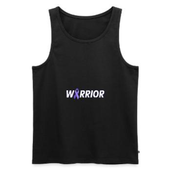 Krieger lila Band Hoden krebs Bewusstsein - Männer Premium Bio Tank Top - Schwarz - Vorne - AI Model Male 178 light (178cm)