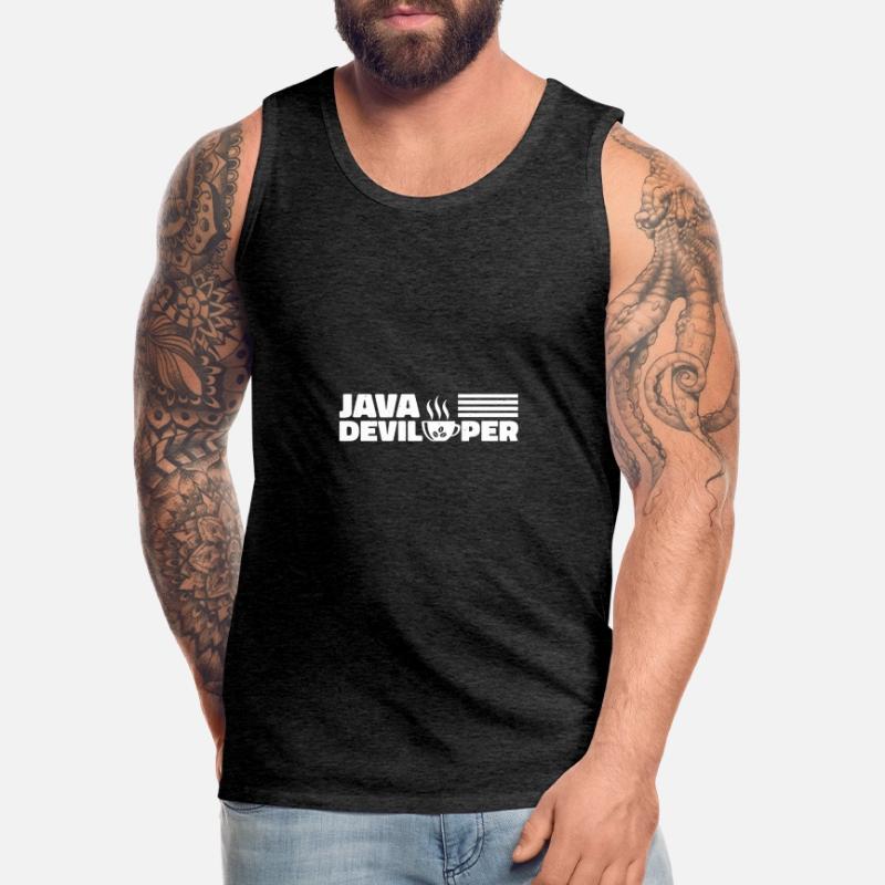 Java Developer with Coffee Men's Premium Organic Tank Top