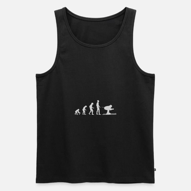 Evolution Skifahrer - Geschenkidee - Männer Premium Bio Tank Top - Schwarz