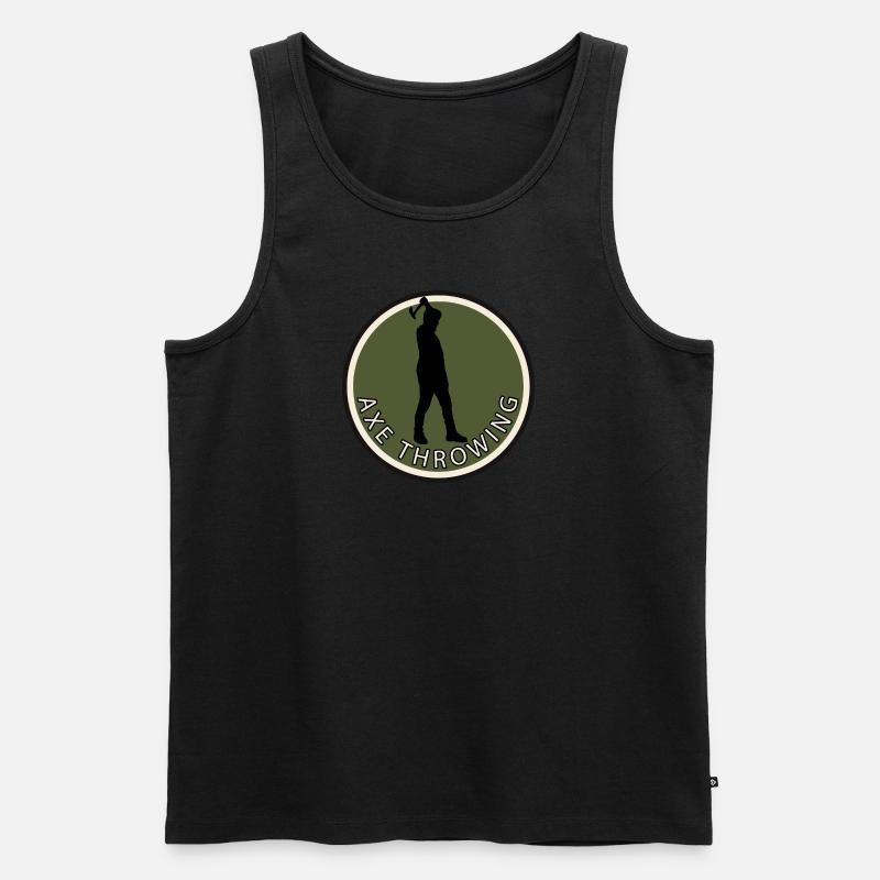 Axtwerfen Axt Doppelaxt - Männer Premium Bio Tank Top - Schwarz