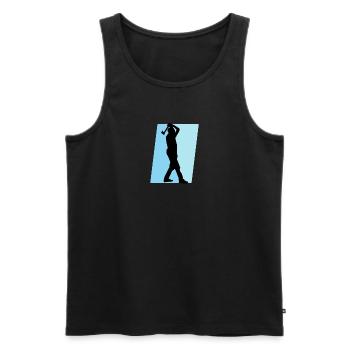 Axe Double Axe Axe Throwing - Men's Premium Organic Tank Top - black - Front - AI Model Male 178 light (178cm)