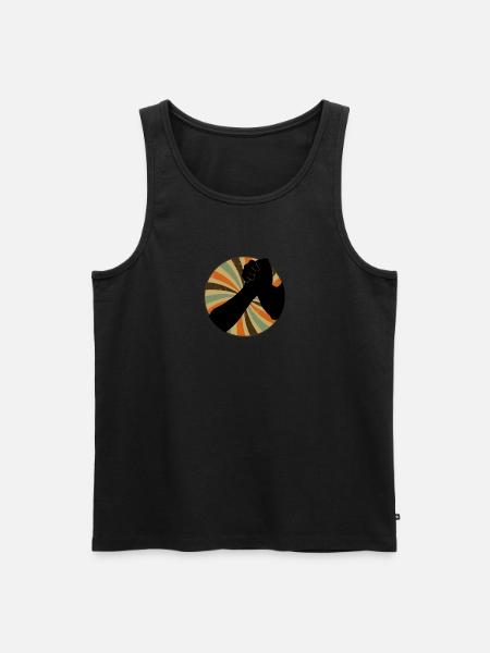 Starker Mann Armdrücken Muskeln - Männer Premium Bio Tank Top - Schwarz