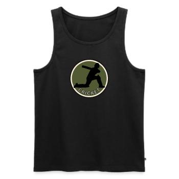 Pitcher Pitcher Cricket - Men's Premium Organic Tank Top - black - Front - AI Model Male 178 light (178cm)