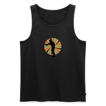 Frisbee Disc Golf Player - Men's Premium Organic Tank Top - black - Front - Michal (187cm)