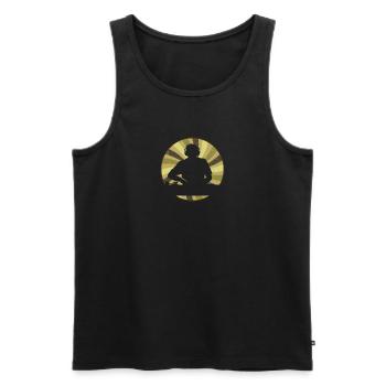 DJ Techno - Männer Premium Bio Tank Top - Schwarz - Vorne - AI Model Male 178 light (178cm)