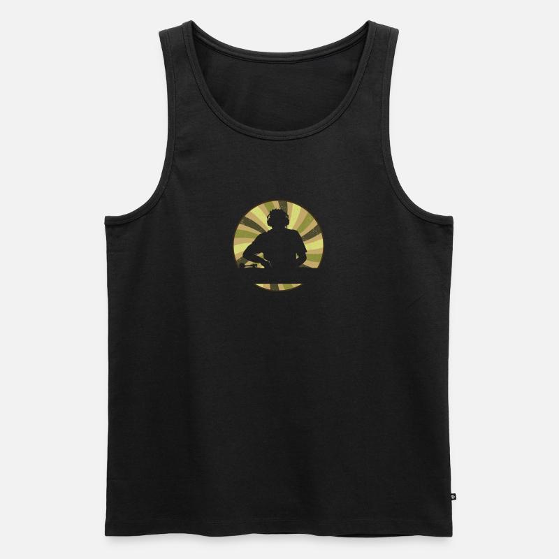 DJ Techno - Männer Premium Bio Tank Top - Schwarz