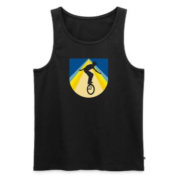 Einradfahren Pedale Artist - Männer Premium Bio Tank Top - Schwarz - Vorne - AI Model Male 178 light (178cm)