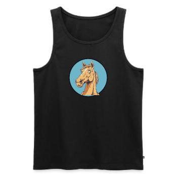 Pferde Reiter Pferd - Männer Premium Bio Tank Top - Schwarz - Vorne - Michal (187cm)