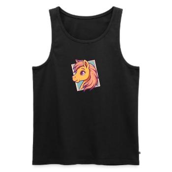 Horse Horses Horse Manure - Men's Premium Organic Tank Top - black - Front - Michal (187cm)