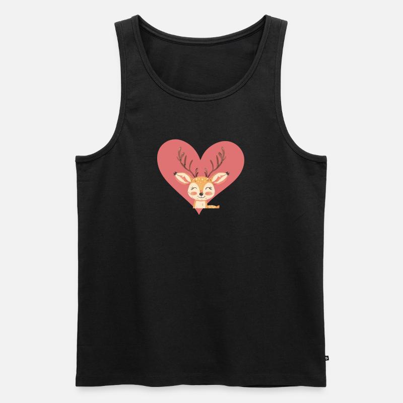 Hirsch Hirschjagd - Männer Premium Bio Tank Top - Schwarz