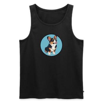 Chien Doberman - Débardeur bio Premium Homme - noir - Devant - Michal (187cm)