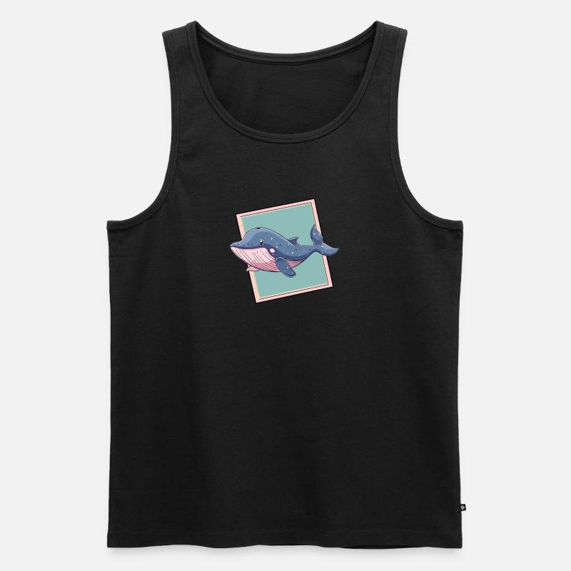 Meeresleben Wale - Männer Premium Bio Tank Top - Schwarz