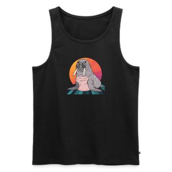 Walrus Marine Animals Arctic - Men's Premium Organic Tank Top - black - Front - AI Model Male 178 light (178cm)